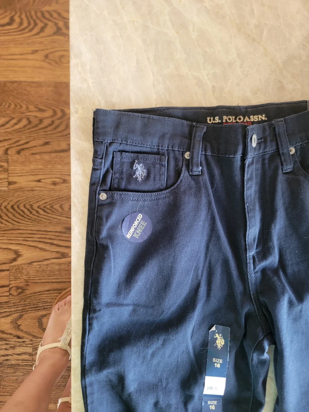 U.S. Polo Assn. Boys' Stretch Twill 5-Pocket Straight Fit Pants. Sz 16